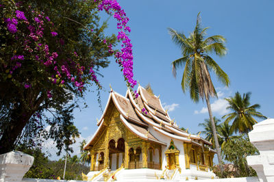 Low angle view of temple against sky