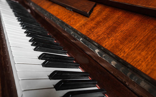 Close-up of piano keys