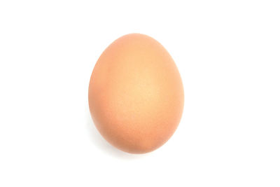 Close-up of egg against white background