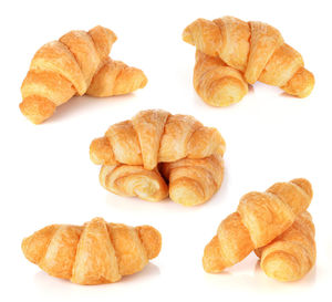 High angle view of breakfast on white background