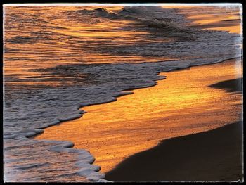 Scenic view of sea during sunset