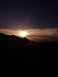 Silhouette landscape against sky during sunset