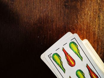 High angle view of bread on table