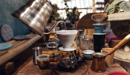 Barista pouring