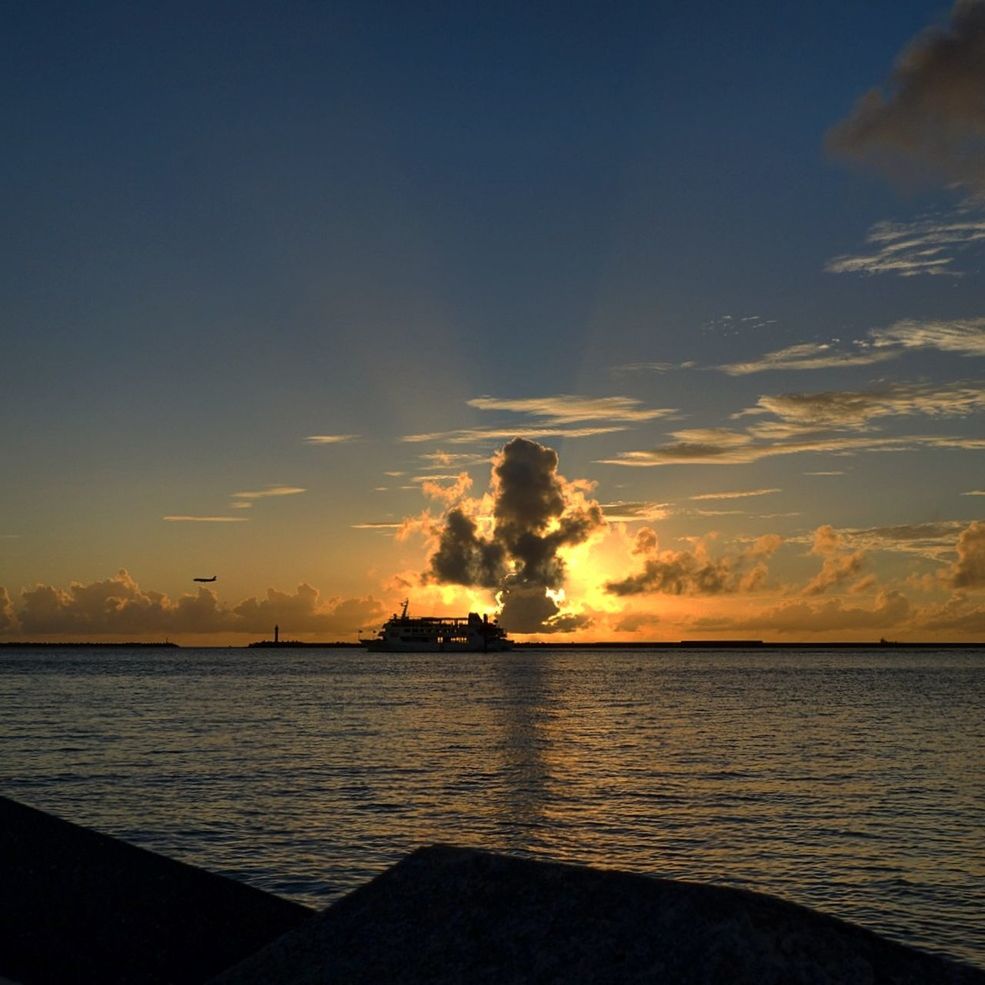 SCENIC VIEW OF SEA DURING SUNSET