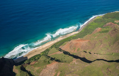 High angle view of beach