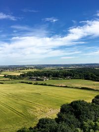 Scenic view of field against cloudy sky