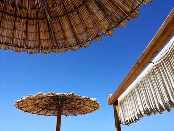 Low angle view of roof against sky