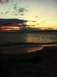 Scenic view of sea at sunset