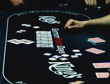 Close-up of hand on table