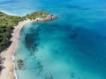 High angle view of beach