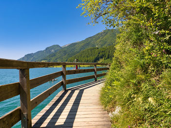 Scenic view of mountains against clear sky