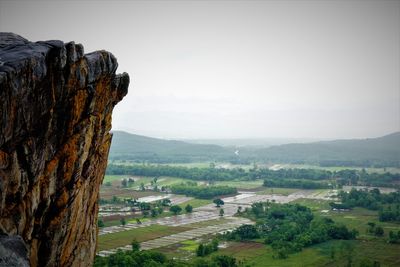 Scenic view of landscape against clear sky