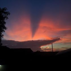 Silhouette of landscape at sunset