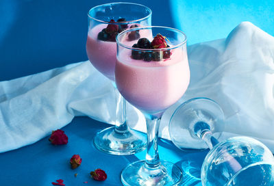 Close-up of drink in glass on table