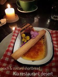 Close-up of food on table