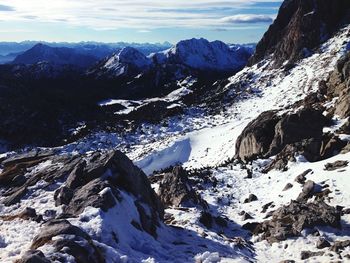 Scenic view of mountains against sky