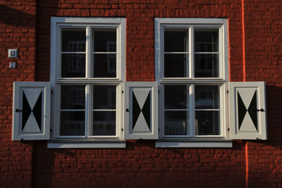 Windows on wall of building