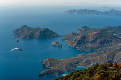 High angle view of bay oludeniz