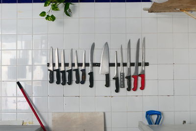 Close-up of kitchen utensils and knives