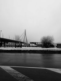 View of suspension bridge against sky