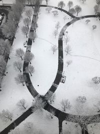 High angle view of tree during winter