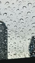 Full frame shot of raindrops on glass window