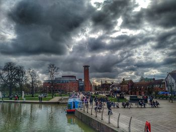 Panoramic view of storm clouds over dramatic sky