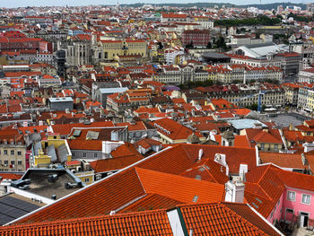 High angle view of townscape