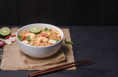 Instant ramen noodles tom yum kung flavor - asian style