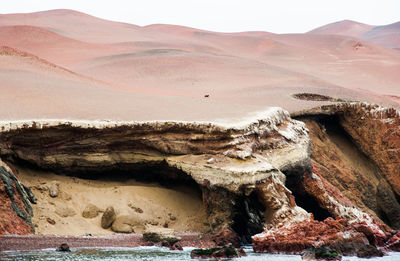 Scenic view of rock formations on land