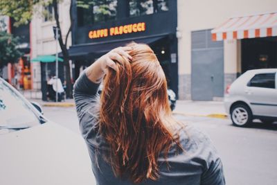 Close-up of woman in car