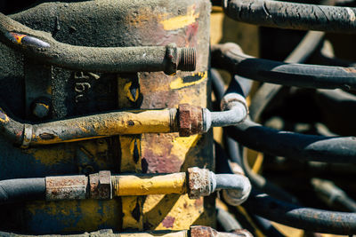 Close-up of rusty machine part