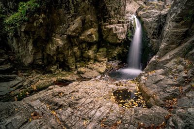 Scenic view of waterfall