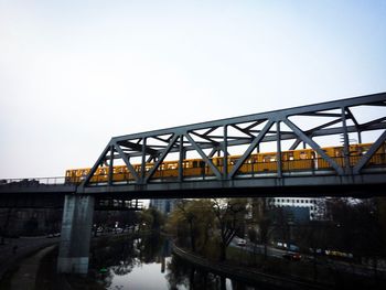 Bridge over river against clear sky