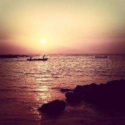 Scenic view of sunset over sea