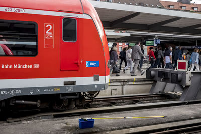 Train at railroad station platform