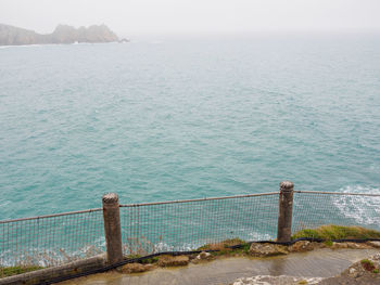 High angle view of sea against sky