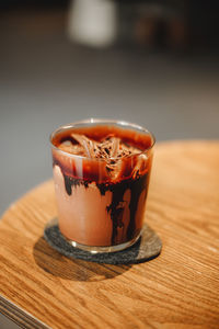 Close-up of coffee on table