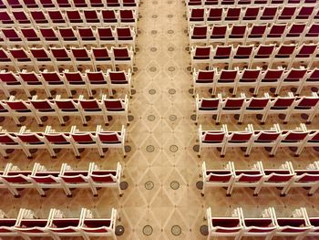 High angle view of arranged chairs