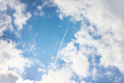 Low angle view of vapor trail in sky