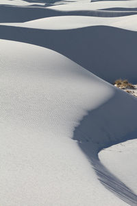 Gypsum sand dunes in white sands national park in late afternoon