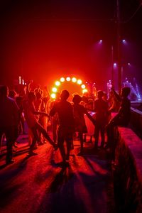 Group of people at music concert