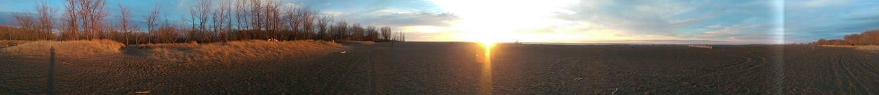 Panoramic view of landscape against sky during sunset