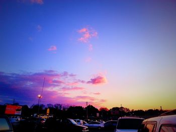 View of road at sunset