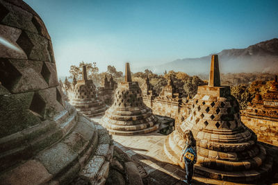 Panoramic view of temple against sky