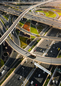 High angle view of traffic on road