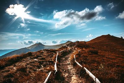 Panoramic view of mountains against sky
