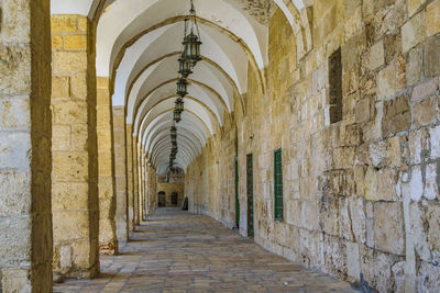 Empty corridor of old building