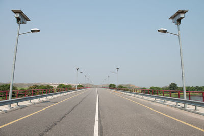 Road against clear sky